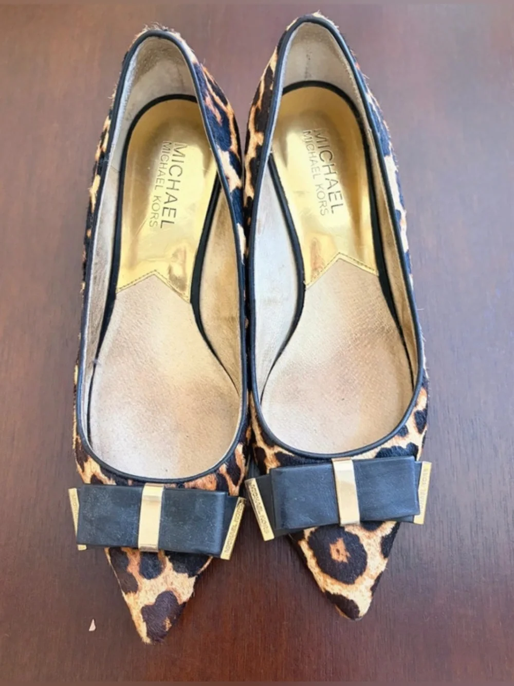 Michael Kors Leopard Print Bow Flats Size 6.5